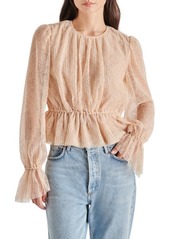 Steve Madden Filippa Embroidered Lace Peplum Top