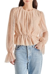 Steve Madden Filippa Embroidered Lace Peplum Top in Cream at Nordstrom Rack