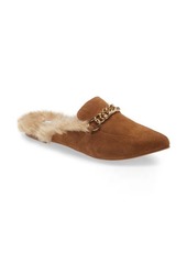 Steve Madden Foreseen Faux Fur Lined Mule in Chestnut Suede at Nordstrom
