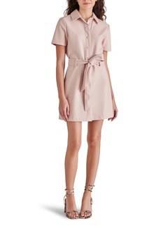 Steve Madden Jolene Belted Faux Leather Mini Shirtdress in Rose Taupe at Nordstrom Rack
