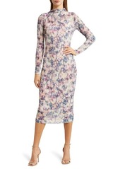 Steve Madden Maya Rib Long Sleeve Midi Dress