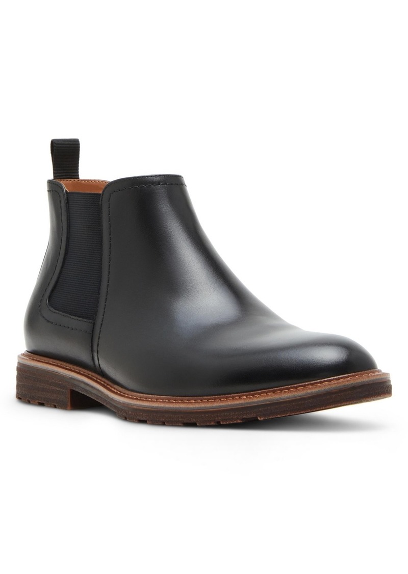 Steve Madden Men's Aben Leather Chelsea Boot - Black Leather