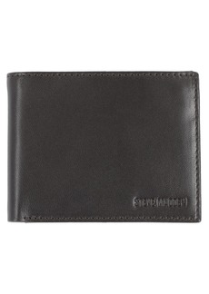 Steve Madden Men's Leather RFID Wallet Extra Capacity Attached Flip Pockets