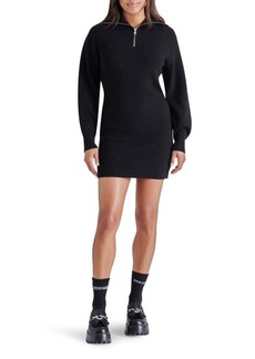 Steve Madden Rowena Quarter Zip Long Sleeve Sweater Minidress