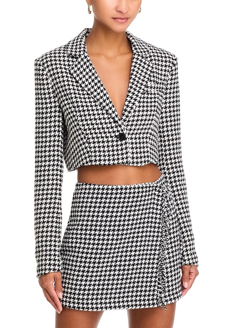 Steve Madden Rupi Houndstooth Tweed Cropped Blazer