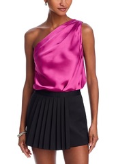 Steve Madden Sapphire Satin One Shoulder Bodysuit