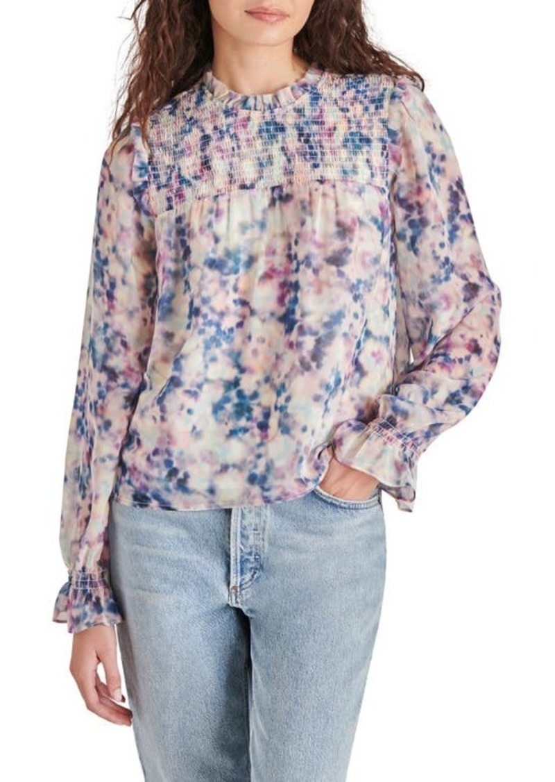 Steve Madden Soleil Abstract Floral Chiffon Top