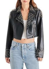 Steve Madden Tabby Stud Detail Faux Leather Jacket