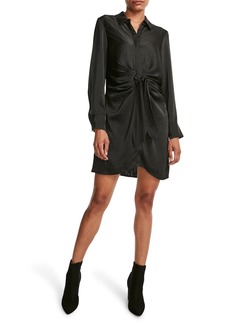 Steve Madden Tie Curious Long Sleeve Shirtdress in Black at Nordstrom Rack