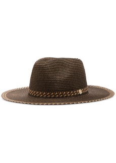 Steve Madden Tri Colored Straw Panama Hat - Brown