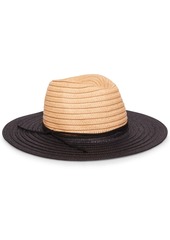 Steve Madden Two-Tone Straw Fedora Hat