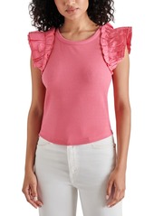 Steve Madden Women's Adela Ruffle-Trim Top - Fruit Dove