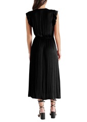 Steve Madden Women's Allegra Split-Neck Cap-Sleeve Dress - Black