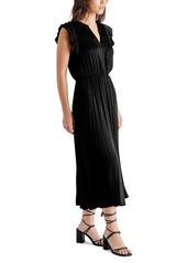 Steve Madden Women's Allegra Split-Neck Cap-Sleeve Dress - Black