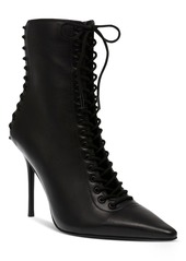 Steve Madden Women's Allnight Lace-Up Stiletto Dress Booties - Black Leather
