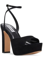 Steve Madden Women's Assured Ankle-Strap Platform Dress Sandals - Almond Leather