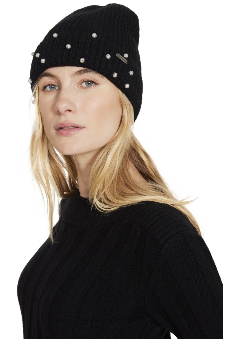 Steve Madden Women's Ballin' Embellished Beanie - Black