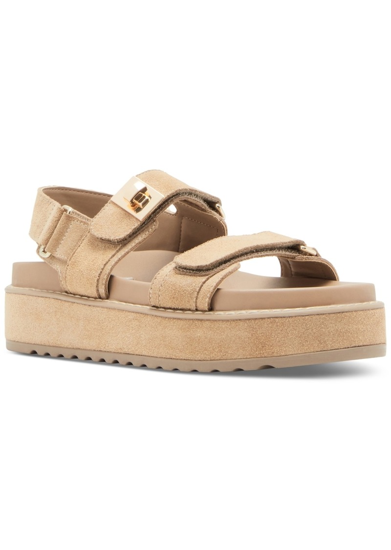 Steve Madden Women's Bigmona Platform Footbed Sandals - Taupe Suede