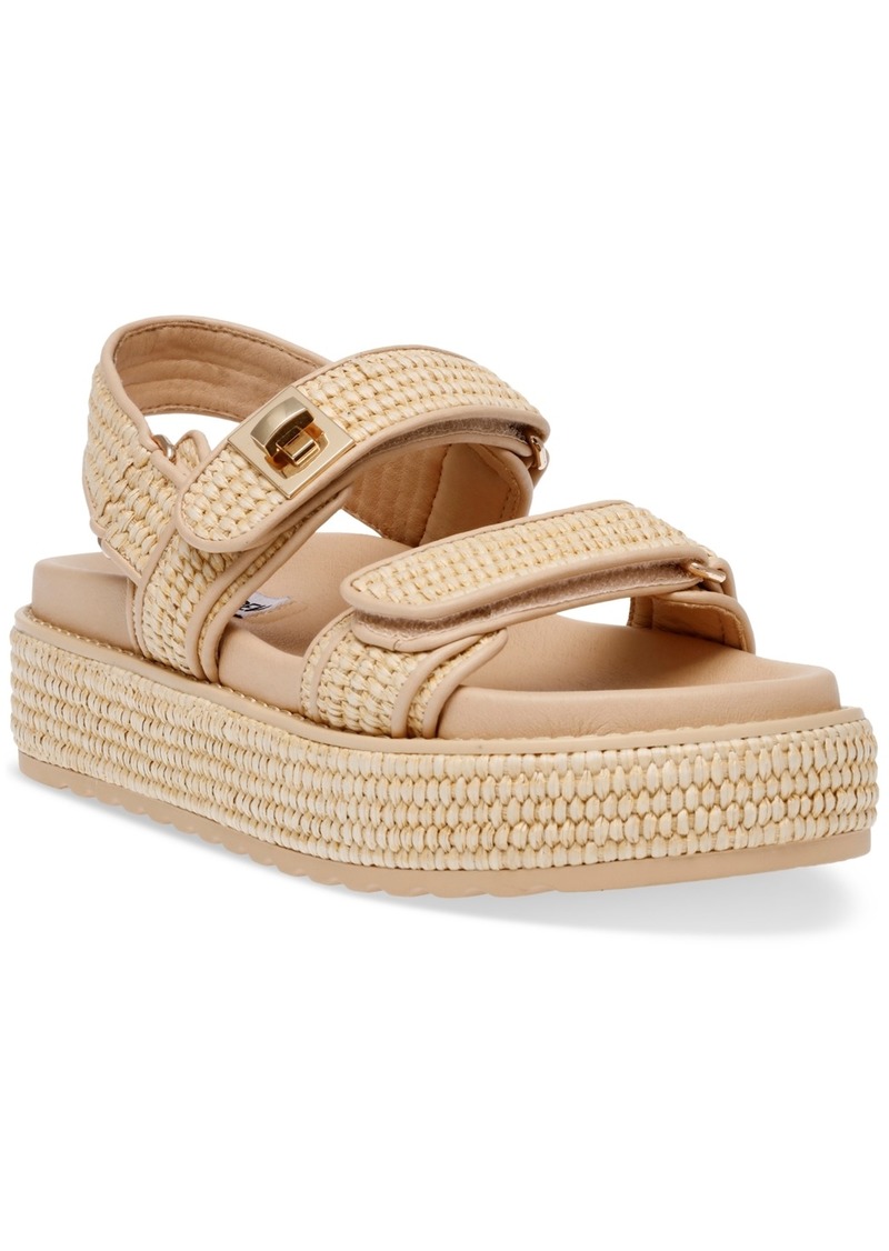 Steve Madden Women's Bigmona Platform Footbed Sandals - Natural Raffia