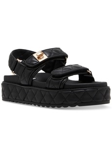 Steve Madden Women's Bigmona Platform Footbed Sandals - Black Quilted