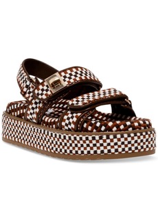 Steve Madden Women's Bigmona Platform Footbed Sandals - Brown Checkered Multi