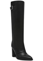 Steve Madden Women's Brailey Block-Heel Dress Boots - Black Leather