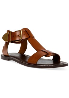 Steve Madden Women's Brazinn Gladiator Flat Sandals - Tan Leather
