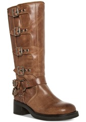 Steve Madden Women's Brocks Buckled Mid-Calf Moto Boots - Distressed Brown