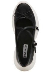 Steve Madden Women's Brodder Strappy Platform Ballet Sneakers - Black/White