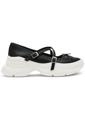 Steve Madden Women's Brodder Strappy Platform Ballet Sneakers - Black/White