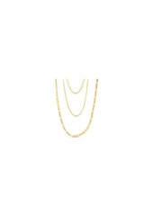 Steve Madden Women's Cable Gold-Tone Chain 3pc Necklace Set