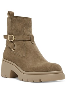 Steve Madden Women's Coletta Lug-Sole Buckle Booties - Taupe Suede