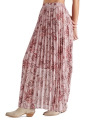 Steve Madden Women's Coppola Floral Pleated Maxi Skirt - Blush