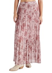 Steve Madden Women's Coppola Floral Pleated Maxi Skirt - Blush