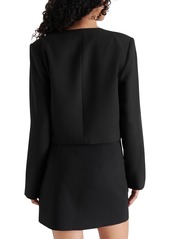 Steve Madden Women's Cosette Collarless Twill Jacket - Black