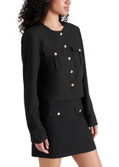 Steve Madden Women's Cosette Collarless Twill Jacket - Black