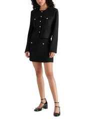 Steve Madden Women's Cosette Collarless Twill Jacket - Black