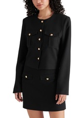 Steve Madden Women's Cosette Collarless Twill Jacket - Black