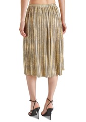 Steve Madden Women's Darcy Metallic-Foil-Knit Midi Skirt - Gold