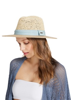Steve Madden Women's Denim-Trim Crochet Panama Hat - Light Denim