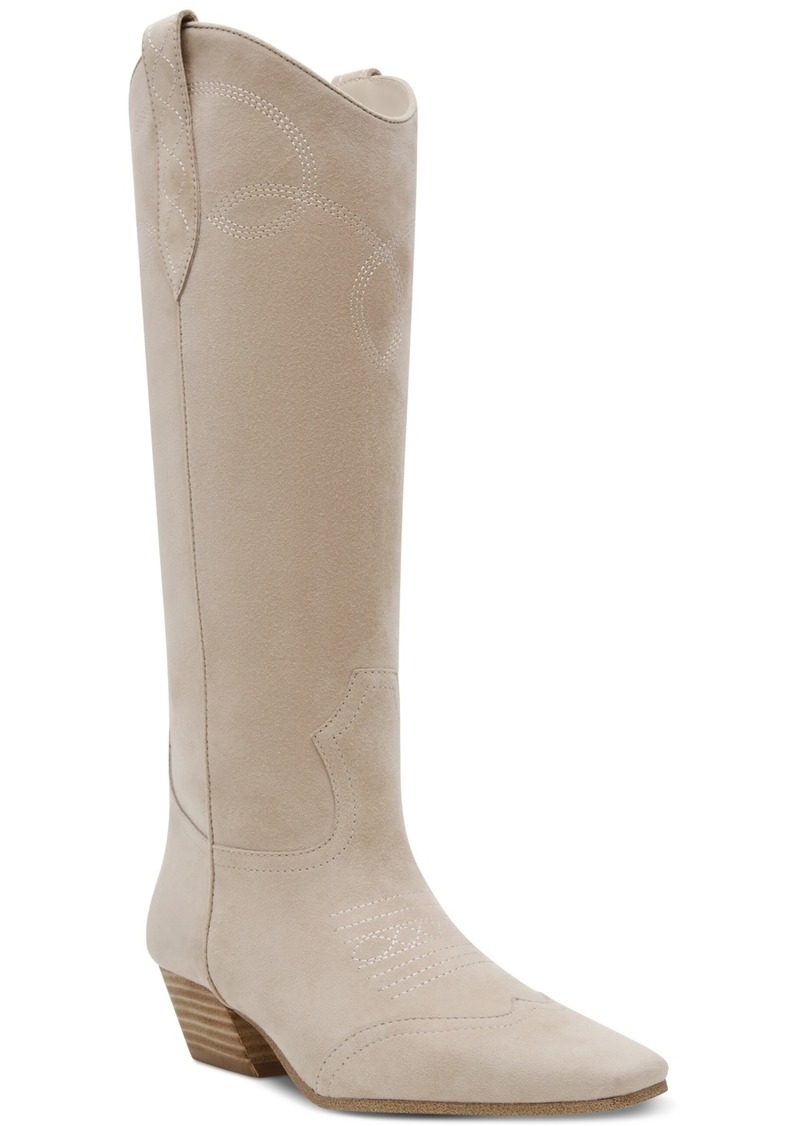 Steve Madden Women's Dollie Tall Western Boots - Sand Suede