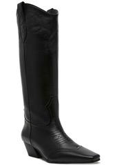 Steve Madden Women's Dollie Tall Western Boots - Black Leather