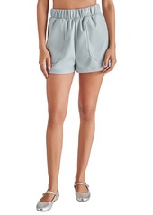 Steve Madden Women's Faux The Record Leather Shorts - Slate Grey