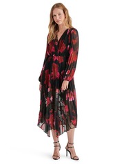 Steve Madden Women's Floral-Print Pleated Midi Dress - Pink Multi