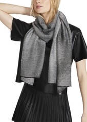 Steve Madden Women's Frayed Edge Pleat Scarf - Black Silver