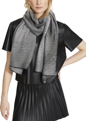 Steve Madden Women's Frayed Edge Pleat Scarf - Black Silver