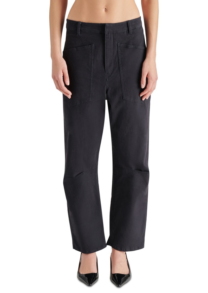 Steve Madden Women's Haniel Barrel-Leg Utility Pants - Black