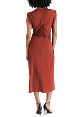 Steve Madden Women's Honey V-Neck Ruched Midi Dress - Brick Hous