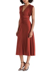 Steve Madden Women's Honey V-Neck Ruched Midi Dress - Brick Hous