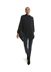 Steve Madden Women's Hooded Poncho W/Open Knit Edges